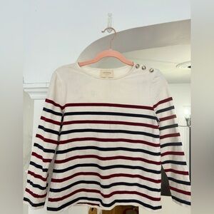 Sezane Colette Striped Top - Red, Blue, and White